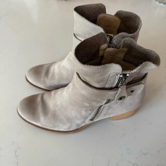 Paul Green Gray taupe suede leather zipper buckle ankle boots size: 7.5US/ 5UK - Picture 2 of 10